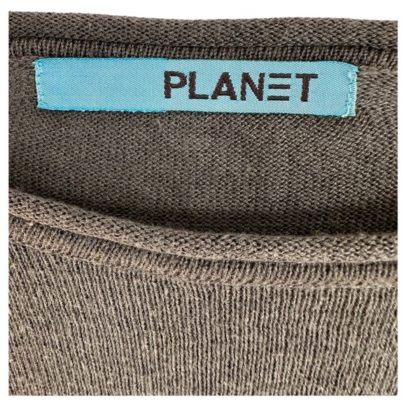 Planet Gray Sweater Holey Moley Pima Cotton Tencel Long Sleeve Intentional Holes - Picture 9 of 13